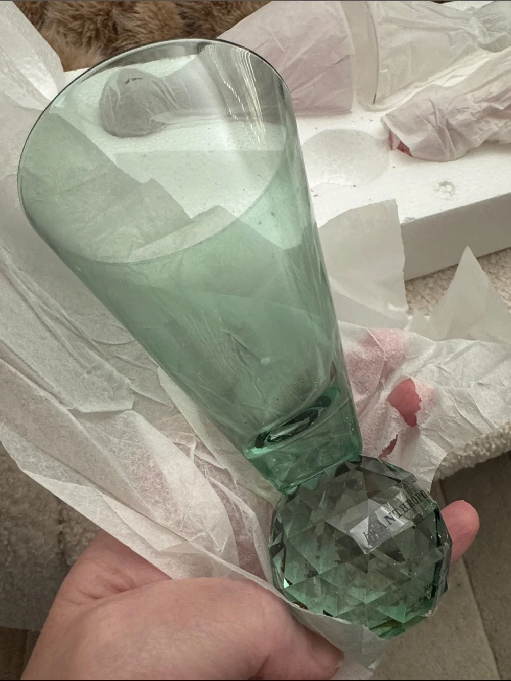 Anthropologie Gemma lavande (lilac) Faceted martini Glasses